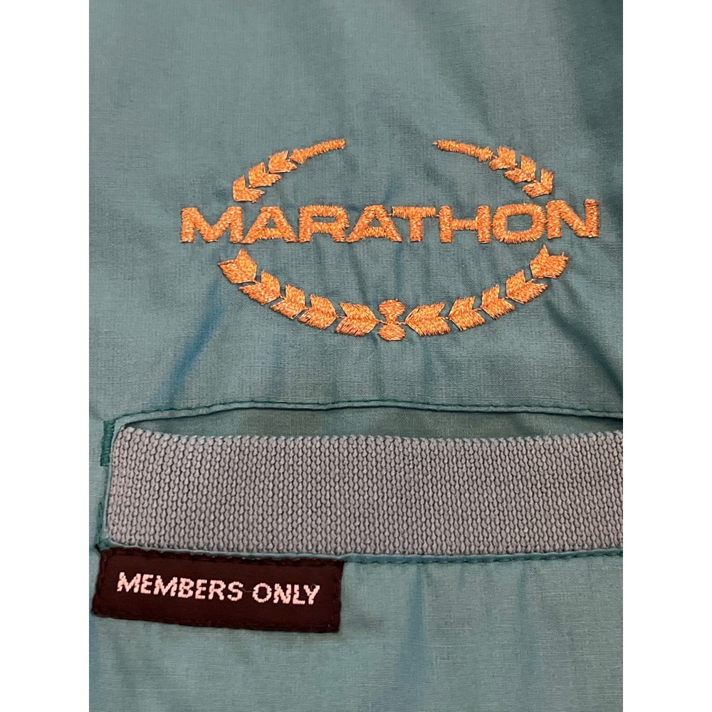 Vintage Members Only Marathon Racer Jacket Teal Blue Mens Size 46 Large XL